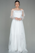 Длинное Вечернее Платье Белый ABU2980