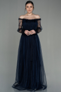 Длинное Вечернее Платье Темно-синий ABU2980