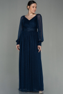 Длинное Вечернее Платье Темно-синий ABU2981