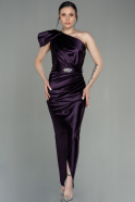 Длинное Вечернее Платье Тёмно-пурпурный ABU2982