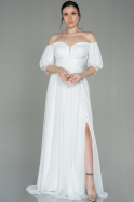 Длинное Вечернее Платье Белый ABU2983