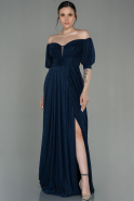 Длинное Вечернее Платье Темно-синий ABU2983