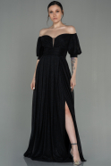 Длинное Вечернее Платье Черный ABU2983