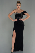 Длинное Вечернее Платье Черный ABU3003