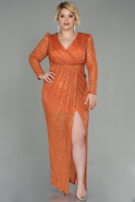 Длинное Вечернее Платье С Чешуйками Оранжевый ABU2878