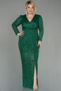 Длинное Вечернее Платье С Чешуйками зелёный ABU2878