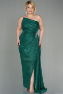 Длинное Вечернее Платье С Чешуйками Изумрудно-зеленый ABU3014
