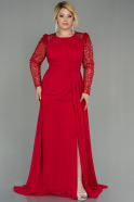 Большое Шифоновое Вечернее Платье красный ABU2921