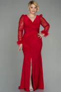 Длинное Свободное Вечернее Платье красный ABU2976