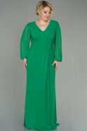 Длинное Шифоновое Вечернее Платье зелёный ABU2763