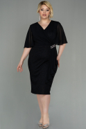 Миди Вечернее Платье Большого Размера Черный ABK1703