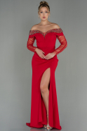 Длинное Выпускное Платье Русалка красный ABU2998