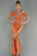 Длинное Вечернее Платье Оранжевый ABU3002