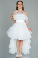 Детское Свадебное Платье Асимметричной Длины Белый ABO101