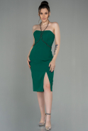 Миди Пригласительное Платье Изумрудно-зеленый ABK1709
