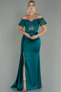 Длинное Выпускное Платье Русалка Изумрудно-зеленый ABU3059