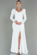 Длинное Вечернее Платье Белый ABU2895