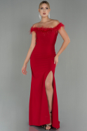 Длинное Выпускное Платье красный ABU3147
