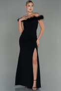 Длинное Выпускное Платье Черный ABU2997