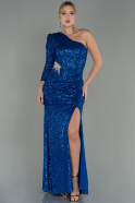 Длинное Платье Русалка С Чешуей Ярко-синий ABU3060