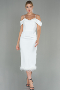 Миди Пригласительное Платье Белый ABU3062