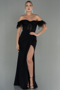 Длинное Вечернее Платье Черный ABU3050