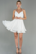 Мини Шифоновое Ночное Платье Белый ABK1695