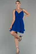 Мини Шифоновое Ночное Платье Ярко-синий ABK1695