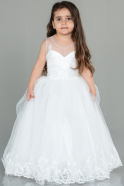 Длинное Свадебное Платье Для Девочки Белый ABU3033