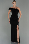 Длинное Вечернее Платье Русалка Черный ABU3048