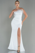 Длинное Платье Русалка С Чешуей Белый ABU3071