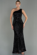 Длинное Вечернее Платье Русалка Черный ABU3072