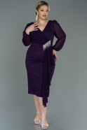 Миди Вечернее Платье Большого Размера Пурпурный ABK1726