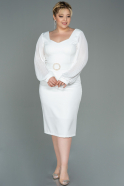 Миди Вечернее Платье Большого Размера Белый ABK1728