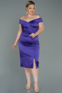 Миди Вечернее Платье Из Сатина Для Полных Пурпурный ABK1729