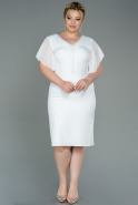 Миди Вечернее Платье Большого Размера Белый ABK1626