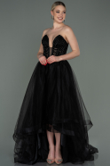 Длинное Платье Высокой Моды Черный ABU3084