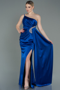Длинное Атласное Платье Для Помолвки Ярко-синий ABU3088