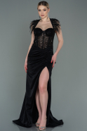 Длинное Вечернее Платье Черный ABU3092
