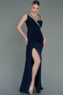 Длинное Вечернее Платье Темно-синий ABU3000