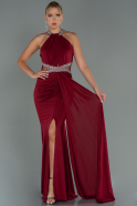 Длинное Выпускное Платье Бордовый ABU3106