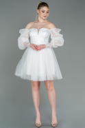 Короткое Платье На Приглашение Белый ABK1745