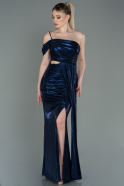 Длинное Выпускное Платье Темно-синий ABU3117