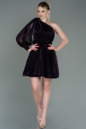 Короткое Платье На Приглашение Тёмно-пурпурный ABK1746