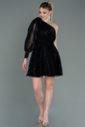 Короткое Платье На Приглашение Черный ABK1746