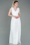 Шифоновое Платье На Приглашение Белый ABT075