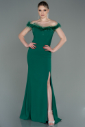 Длинное Выпускное Платье Изумрудно-зеленый ABU2997