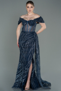 Длинное Вечернее Платье Темно-синий ABU2706