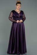 Большое Атласное Платье Тёмно-пурпурный ABU2641