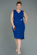 Миди Вечернее Платье Большого Размера Ярко-синий ABK1752